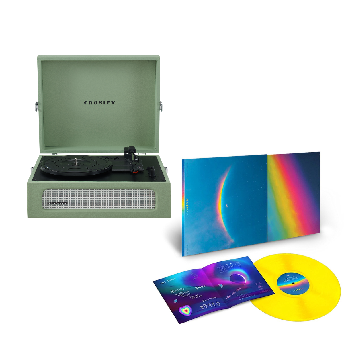 Voyager Sage & New Coldplay album Moon Music on very exclusive yellow vinyl Crosley Radio Europe