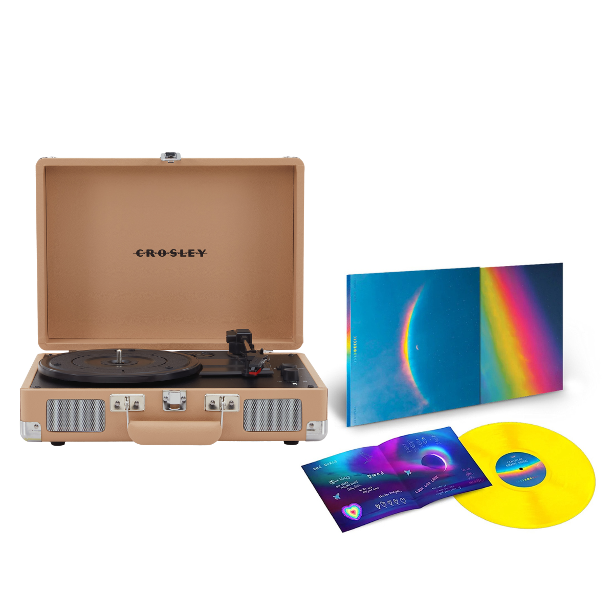 Cruiser Plus Light Tan & Coldplay - Moon Music Special edition Yellow vinyl Crosley Radio Europe