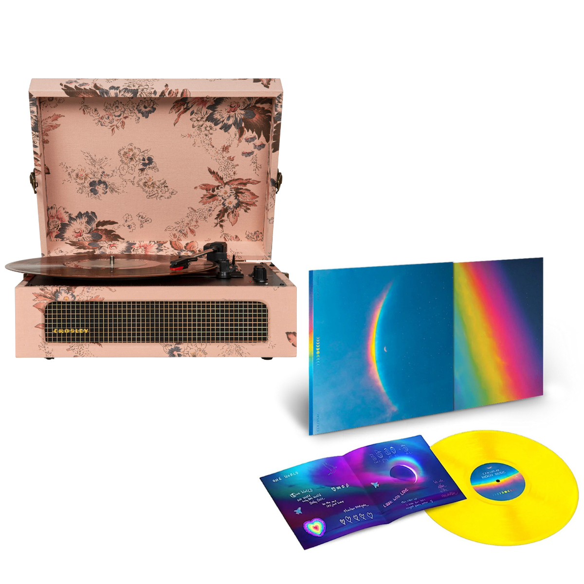 Voyager Floral & New Coldplay album Moon Music on very exclusive yellow vinyl Crosley Radio Europe