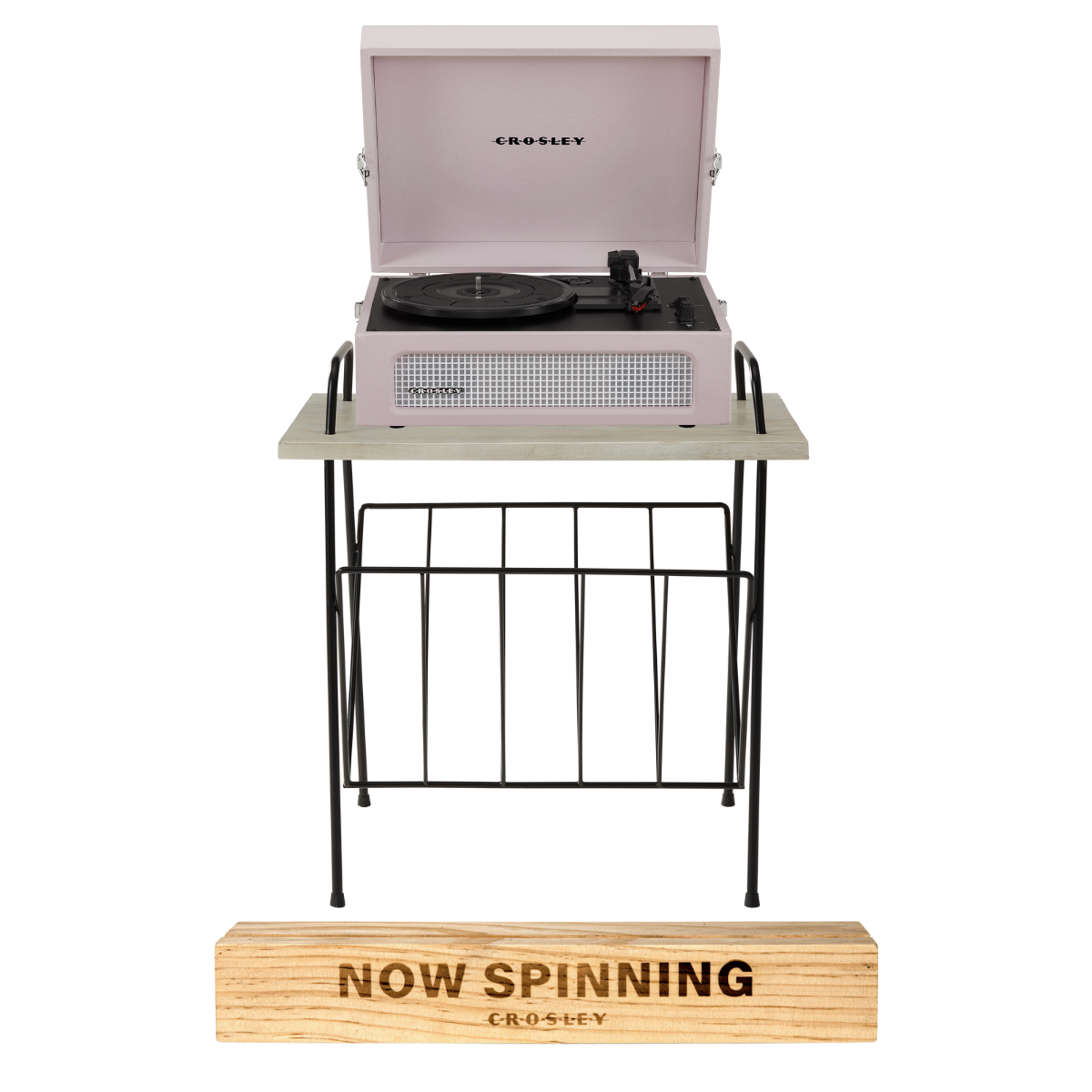 Voyager Amethyst & Wiltshire Record Player Rack & Now Spinning - Record Stand Crosley Radio Europe