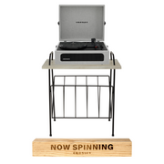 Voyager Grey & Wiltshire Record Player Rack & Now Spinning - Record Stand Crosley Radio Europe