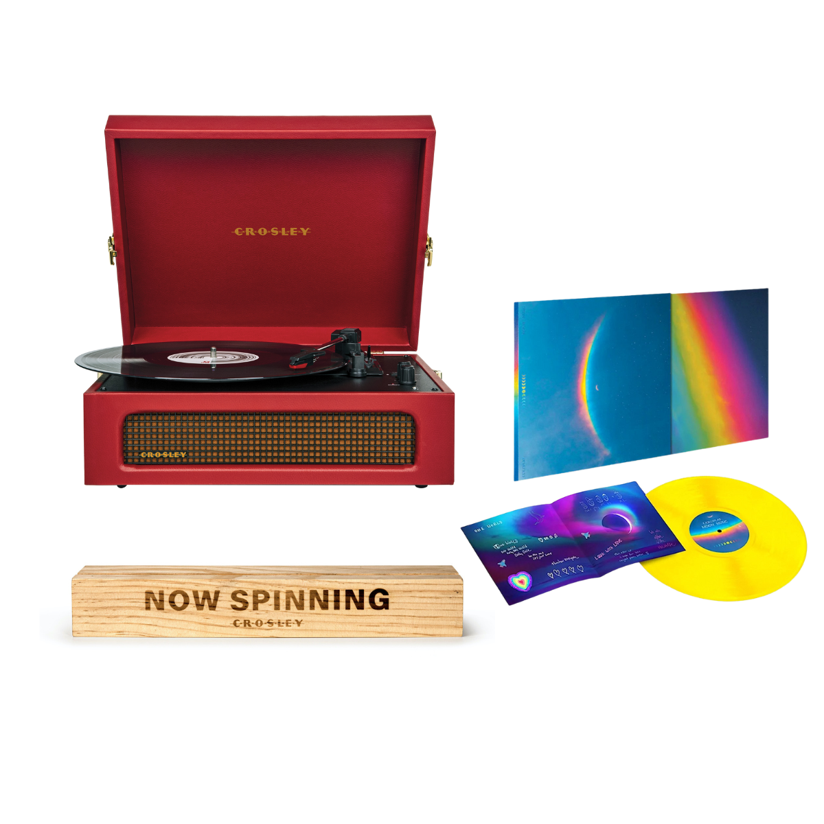 Voyager Burgundy & Coldplay - Moon Music Special edition Yellow vinyl & Now spinning - Record Stand Crosley Radio Europe