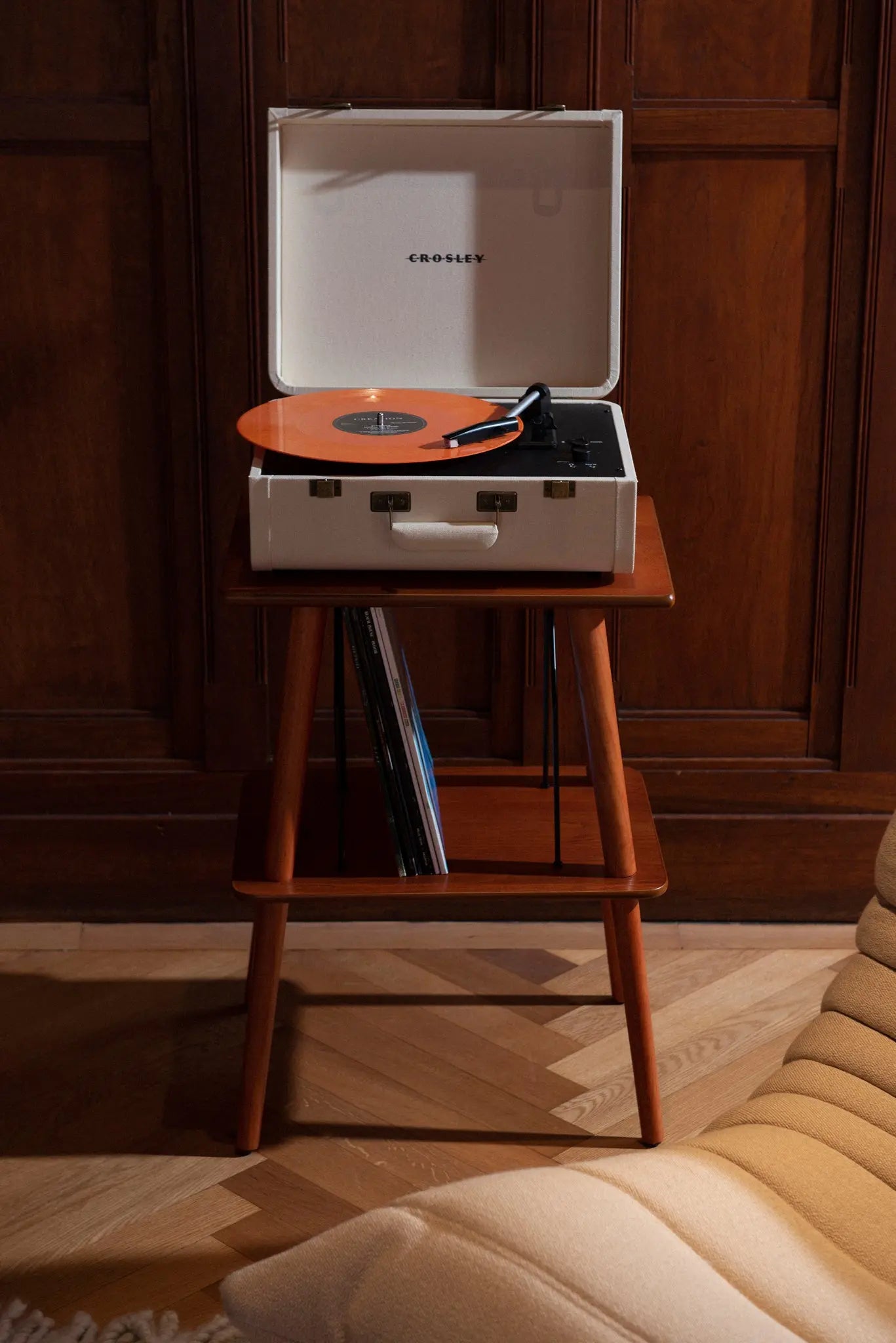 Manchester record player stand with storage furniture - ST66-PA | Paprika